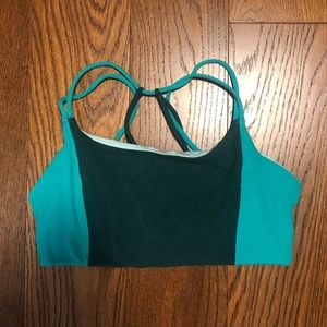Athleta Breathe In Powervita Sports Bra Green S